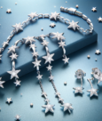 Star-Themed White Gold Earrings