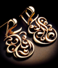Calligraphy Gold Earrings