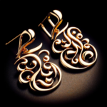 Calligraphy Gold Earrings