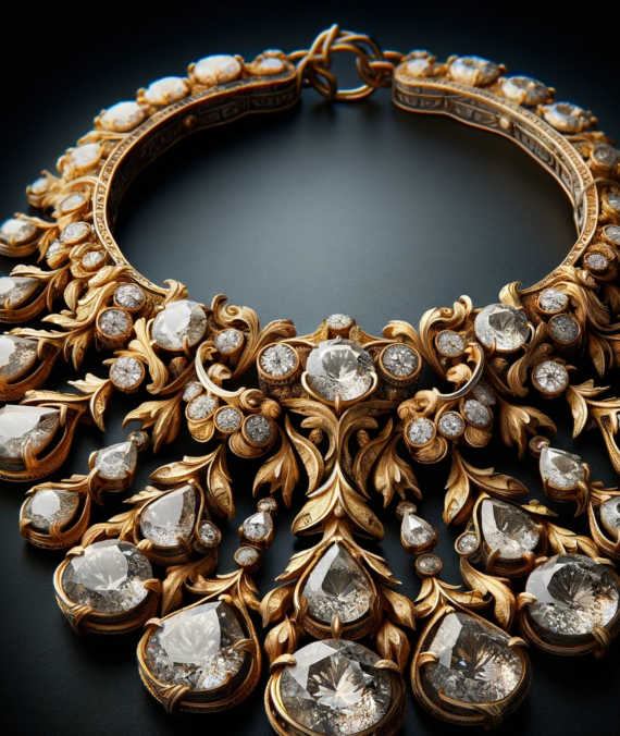 Medieval Gold Zirconium Necklace