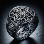 Filigree dark silver ring