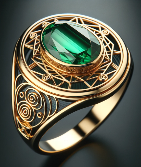 Gold Emerald Elegance Ring