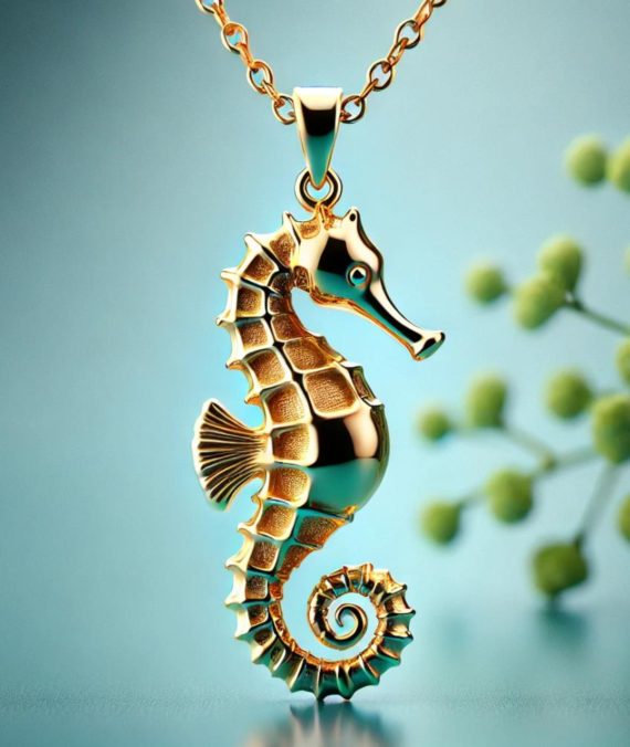 Gold Seahorse Pendant
